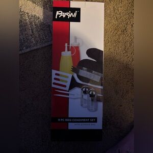 Parini 8-Piece BBQ Condiment Set - Red, Yellow, Black